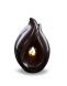 Urna portavelas Flame of Memory - castanho chocolate com detalhe madrepérola