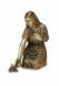 Estátua comemorativa de menina com flores – feita de bronze