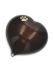 Urna de animal em cristal em forma de coração com pata dourada, cor bronze