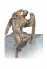 Estátua comemorativa de anjo sentado em vários tamanhos – 3D, independente, com encaixe na parte inferior