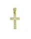 Pingente memorial em forma de cruz em ouro bicolor 14k