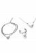 Conjunto de joias memoriais em aço inoxidável com coração - pulseira, anel e colar