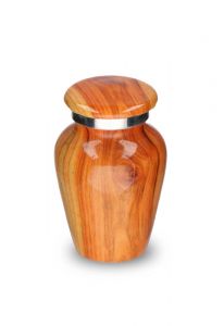 Pequena urna funerária 'Elegance' com efeito grão de madeira