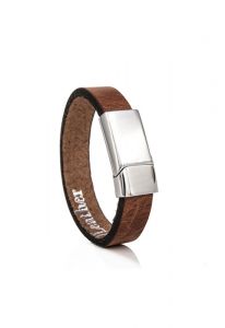 Pulseira em couro com suporte para cinzas