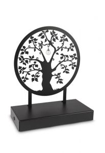 Escultura urna funerária 'Árvore da vida' com pérola para cinzas