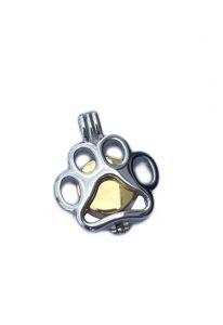 Pingente para cinzas 'Impressão de pata' dourado