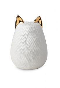 Urna funerária para gatos com orelhas douradas