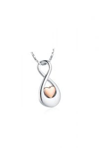 Pingente para cinzas 'Infinito' com coração de ouro rosa