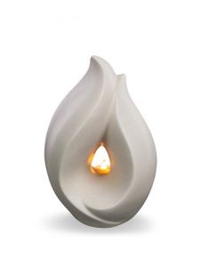 Urna portavelas Flame of Memory - areia branca