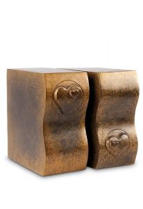 Urna funerária em bronze 'Para sempre em nossos corações' (companheiro)