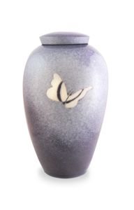 Urna funeraria cerámica con mariposa