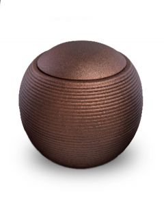 Pequena urna funerária esférica 'Memento' bronze acetinado