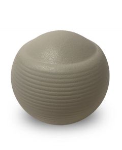 Pequena urna funerária esférica 'Memento' creme acetinado