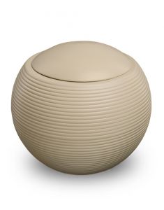 Urna funerária esférica 'Memento' creme acetinado