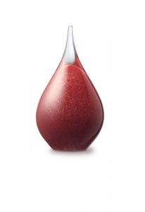 Mini urna funerária de vidro de cristal 'Lágrima' red opaque