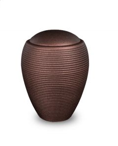 Pequena urna funerária de cerâmica 'Memento' bronze acetinado