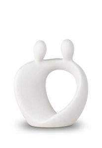 Mini urna para cinzas em porcelana 'Família' branco