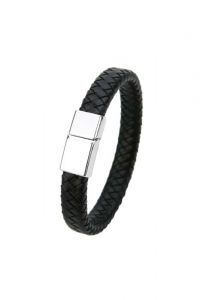 Bracelete de couro trançado com suporte para cinzas