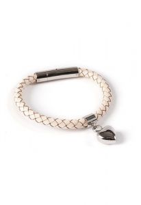 Bracelete de couro trançado com suporte para cinzas