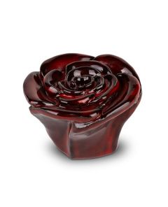Mini urna de cerâmica „Rosa eterna“, vermelho escuro