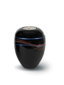 Mini urna funerária de fibra de vidro com suporte de vela