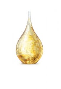 Mini urna funerária de vidro de cristal 'Lágrima' krakele gold