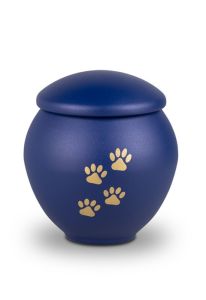 Urna de animais azul com patas