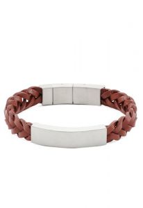 Pulseira em couro marrom com suporte para cinzas