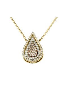 Colar 14k ouro amarelo, branco e rosé com pedras de zircônia