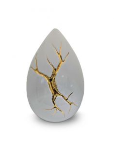 Urna para cinzas lágrima 'Kintsugi' branco