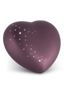Mini urna para cinzas coração com cristais Swarovski (vários medidas e cores)